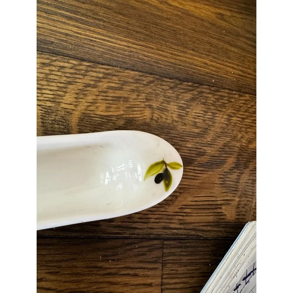 Gorgeous olive serving tray; France - hand painted Olive Fantasy Collection